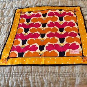 Lilly Pulitzer Retro Floral Silk Scarf - Pink, Orange, Yellow